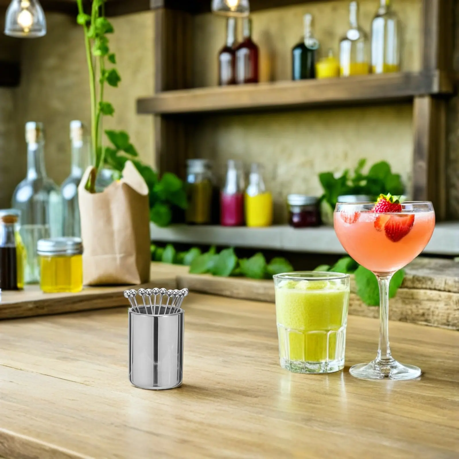 1Set Stainless Steel Cocktail Picks Set Stylish Metal Drink Skewers Dishwasher Safe Reusable Garnish Picks for Martini Olives
1Set Stainless Steel Cocktail Picks Set Stylish Metal Drink Skewers Dishwasher Safe Reusable Garnish Picks for Martini Olives