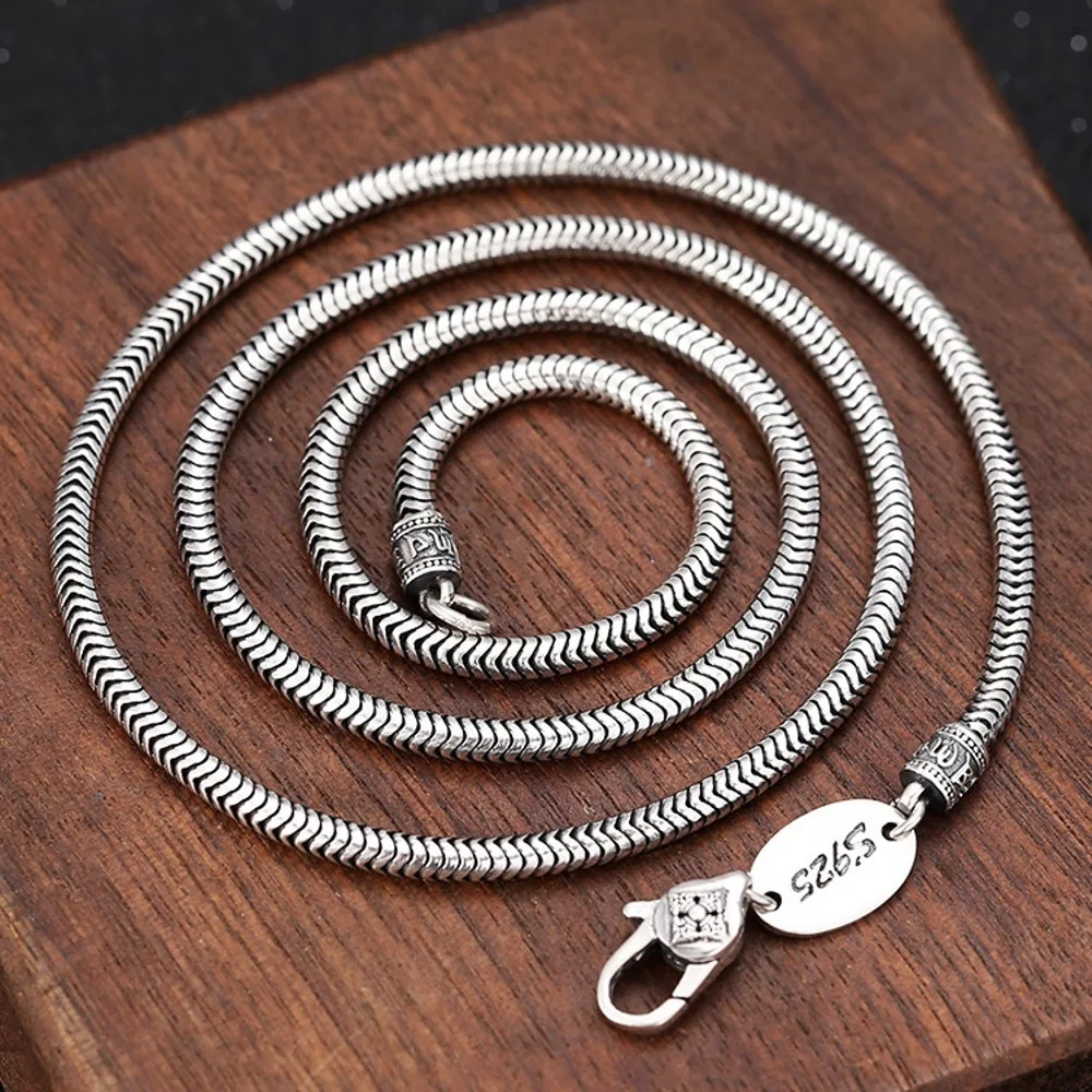 Real Real Solid 925 Sterling Silver Chain Men Women Lucky 3mm Snake Mantra Necklace 22g/60cm
Real Real Solid 925 Sterling Silver Chain Men Women Lucky 3mm Snake Mantra Necklace 22g/60cm