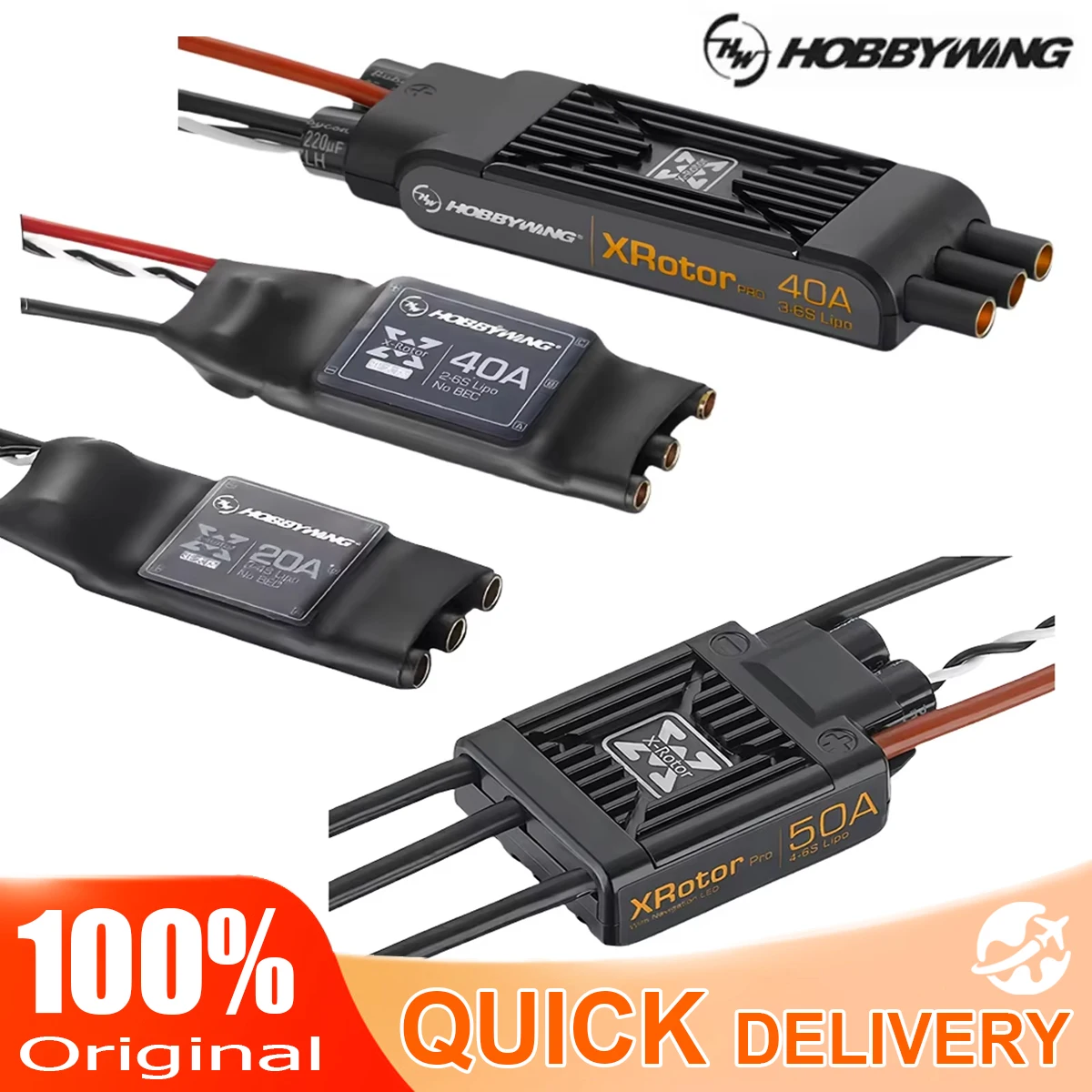 Hobbywing XRotor 20A 40A 50A 60A PRO 3S 4S 6S Brushless ESC with Overload Protection For RC Drone FPV Racing Multi Rotor Model
Hobbywing XRotor 20A 40A 50A 60A PRO 3S 4S 6S Brushless ESC with Overload Protection For RC Drone FPV Racing Multi Rotor Model