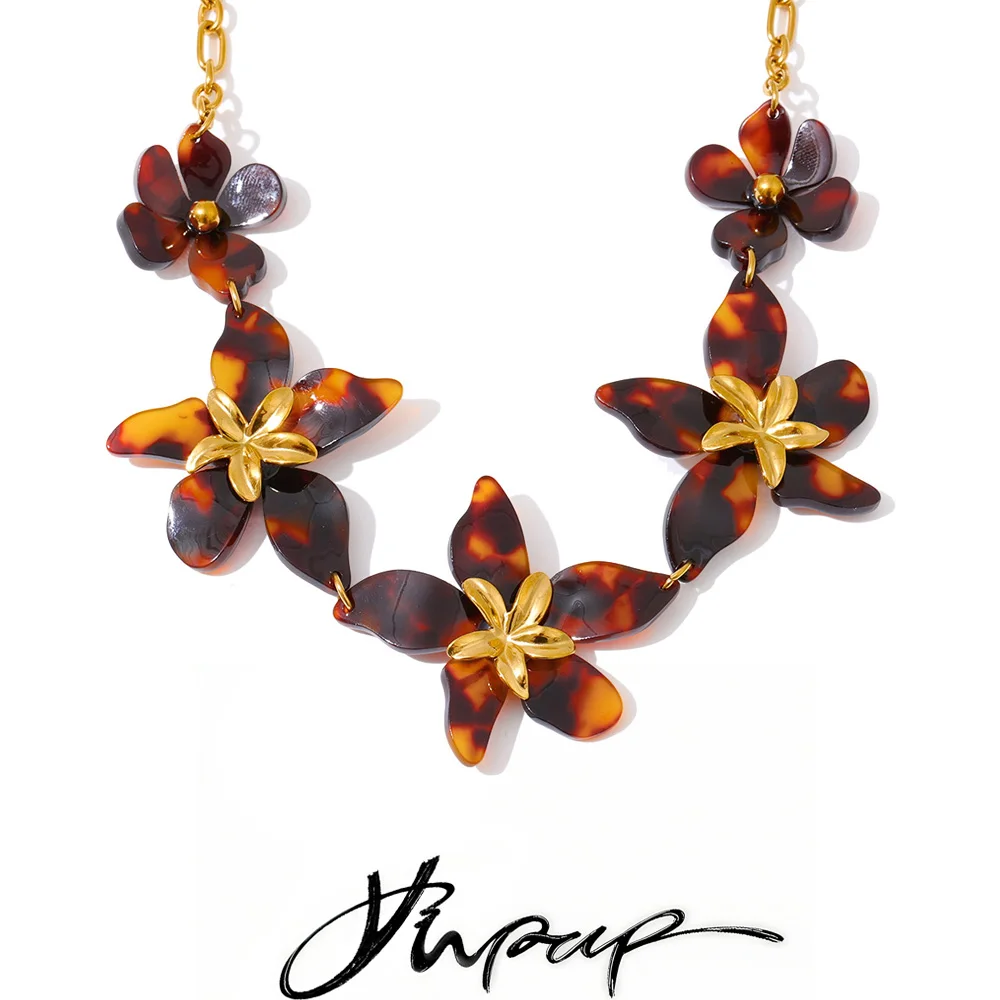 Yhpup Acetate Acrylic Flower Chain Necklace Pendant Exclusive Design Stainless Steel Autumn/Winter Style Arrivals Jewelry Gift
Yhpup Acetate Acrylic Flower Chain Necklace Pendant Exclusive Design Stainless Steel Autumn/Winter Style Arrivals Jewelry Gift