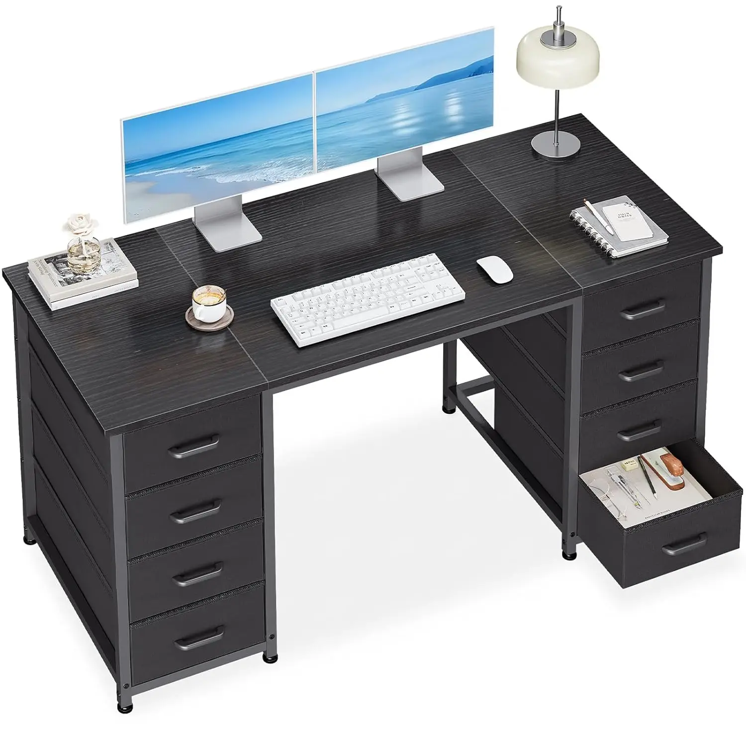 48 Inches Computer Desk with 8 Fabric Drawers, Modern Office Desk with Large Storage for Home Office, Study, Black, Customized
48 Inches Computer Desk with 8 Fabric Drawers, Modern Office Desk with Large Storage for Home Office, Study, Black, Customized