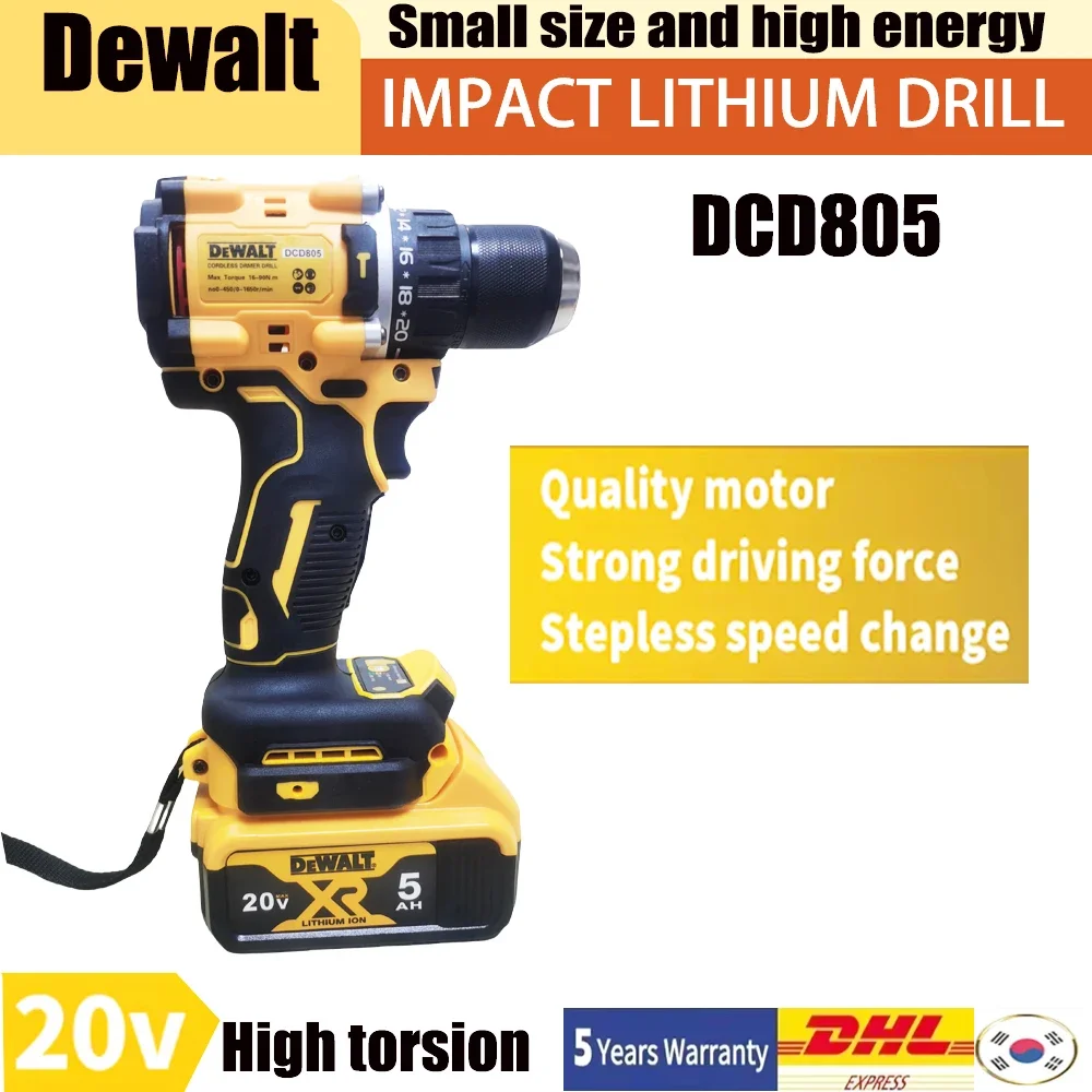 DeWalt DCD805 1/2 65N. m brushless cordless impact drill,powerful,small-sized continuously variable transmission with high energ
DeWalt DCD805 1/2 65N. m brushless cordless impact drill,powerful,small-sized continuously variable transmission with high energ