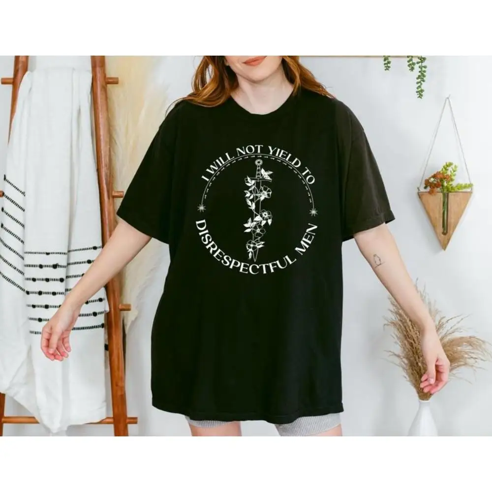 Women's Empowerment T-shirt I Will Not Yield to Disrespectful Men Slogan Print Feminist Graphic Tees
Women's Empowerment T-shirt I Will Not Yield to Disrespectful Men Slogan Print Feminist Graphic Tees