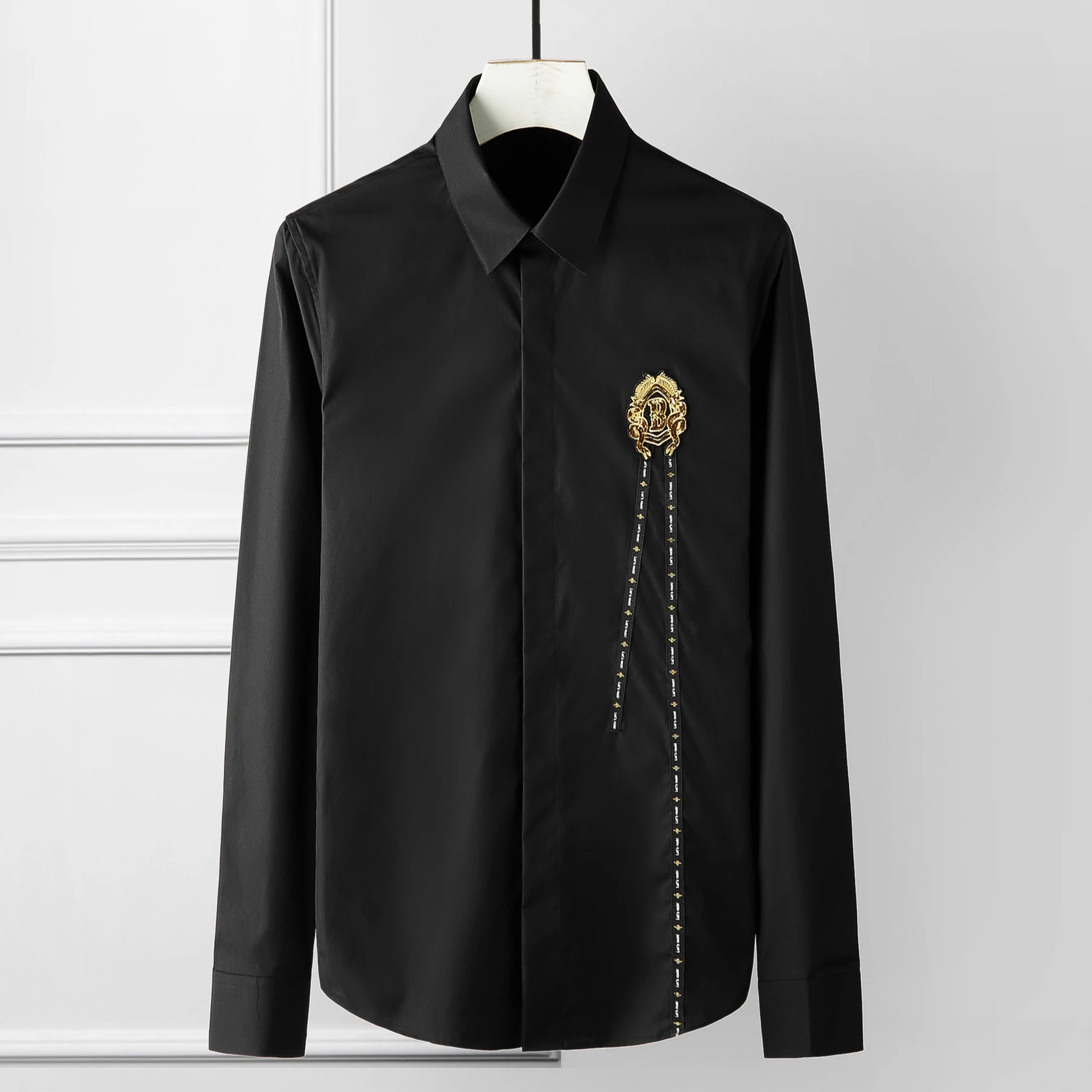 Brand Sequin Embroidered Ribbon Men's Long Sleeved Shirt Slim Fit Casual Business Social Formal Shirt Banquet Party Men Clothing
Brand Sequin Embroidered Ribbon Men's Long Sleeved Shirt Slim Fit Casual Business Social Formal Shirt Banquet Party Men Clothing