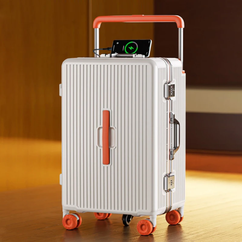 New styles Wide Tie Rod Carry-On Luggage Women with Cup Holder Aluminum Frame Suitcases Thickened PC Trolley Case 24 26 28 Inch
New styles Wide Tie Rod Carry-On Luggage Women with Cup Holder Aluminum Frame Suitcases Thickened PC Trolley Case 24 26 28 Inch