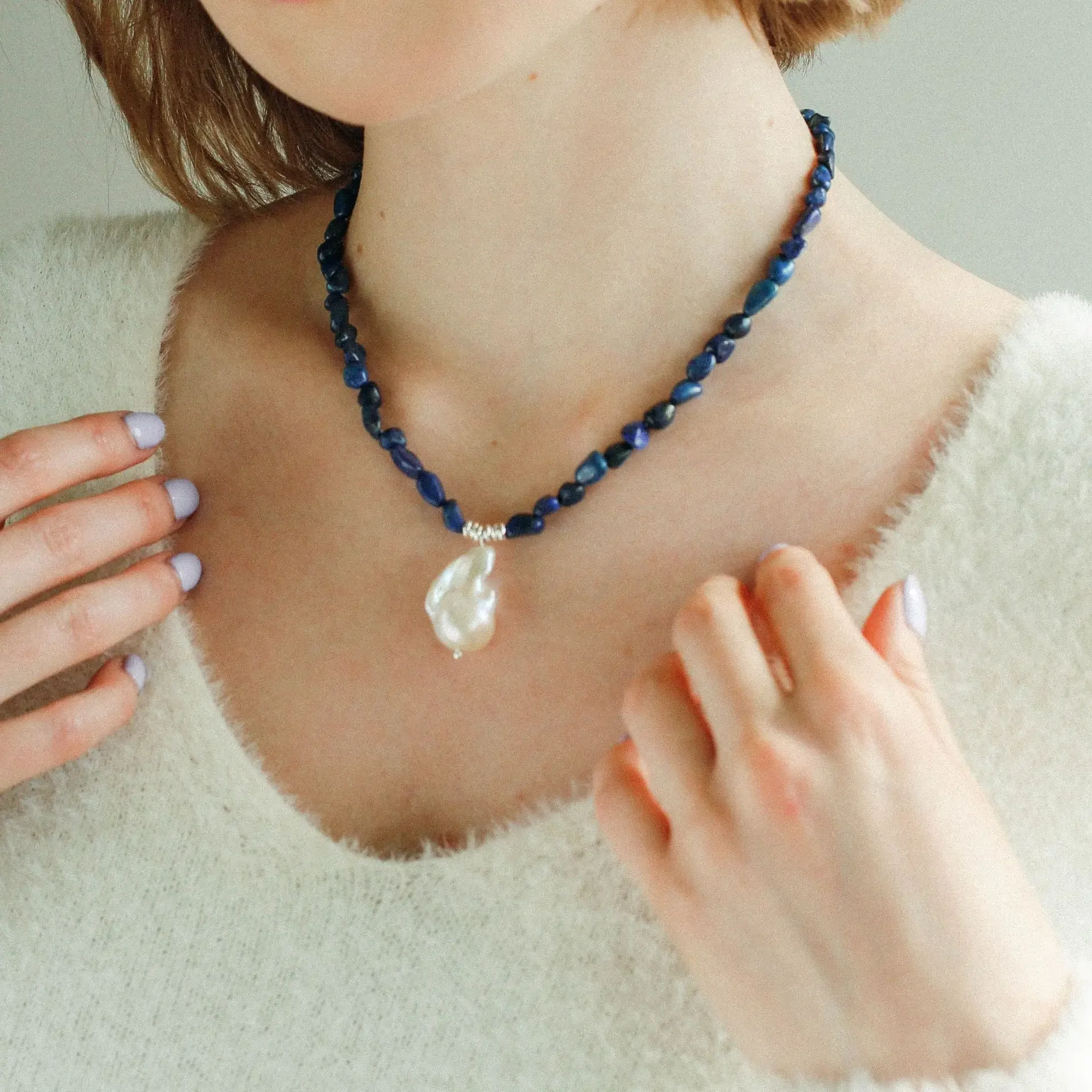 Fashion Natural Baroque Pearl Lapis Lazuli Choker Short Necklace Women Top Quality Jewelry Trend
Fashion Natural Baroque Pearl Lapis Lazuli Choker Short Necklace Women Top Quality Jewelry Trend