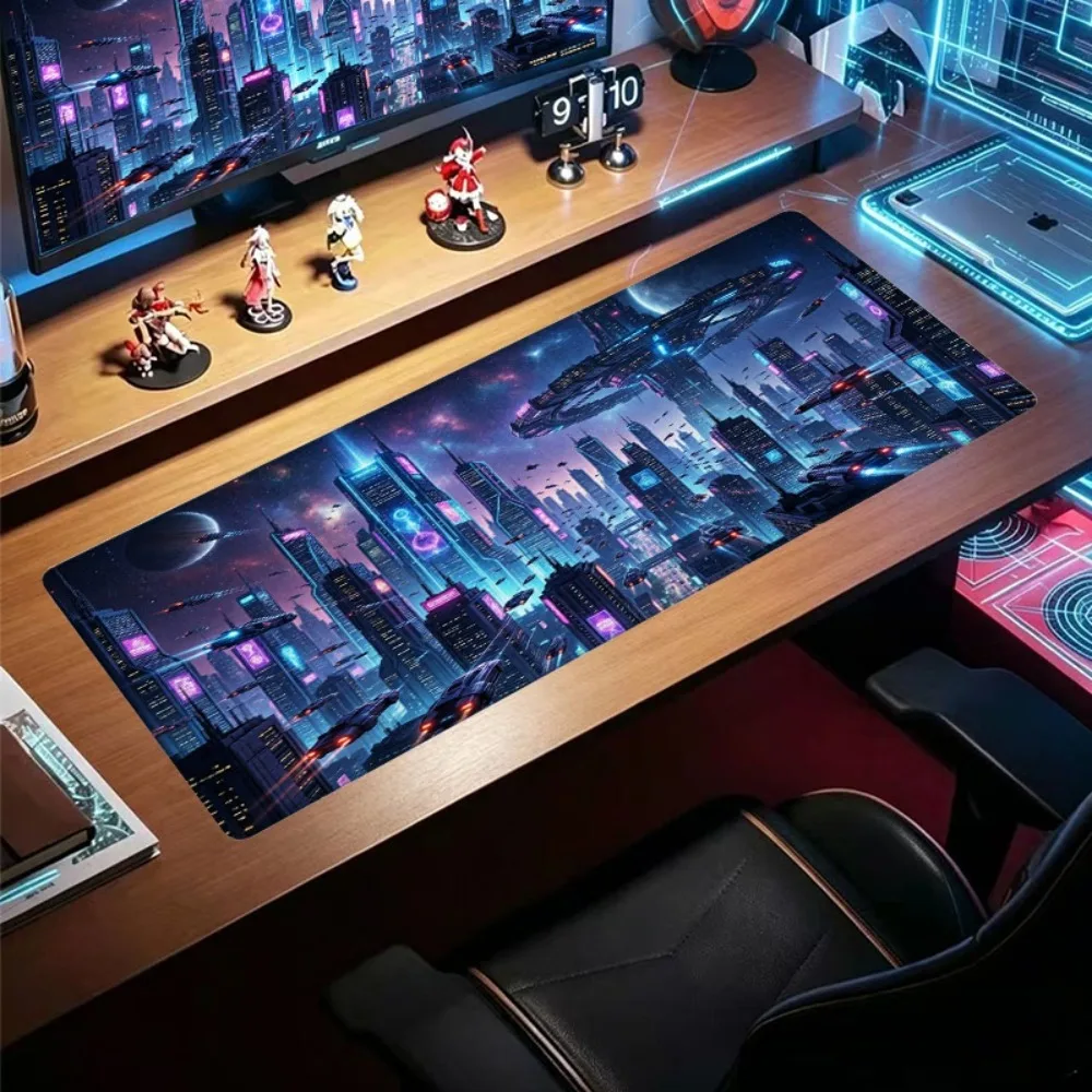 Cyberpunk neon space city pattern, anti-slip, decoração setup gamer mouse pad grande alfombrillas para escritorio
Cyberpunk neon space city pattern, anti-slip, decoração setup gamer mouse pad grande alfombrillas para escritorio