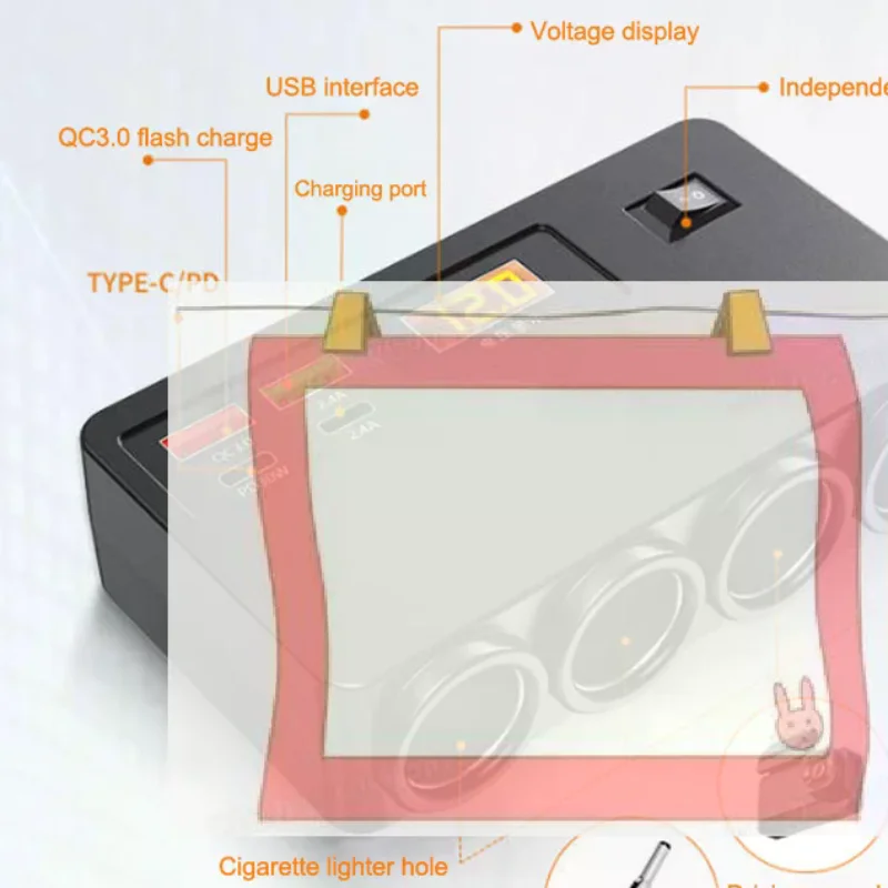 USB/TYPE-C Fast Charging Four Conversion Interfaces 120W Multi-Functional Vehicle Charger With Digital Voltage Display
USB/TYPE-C Fast Charging Four Conversion Interfaces 120W Multi-Functional Vehicle Charger With Digital Voltage Display