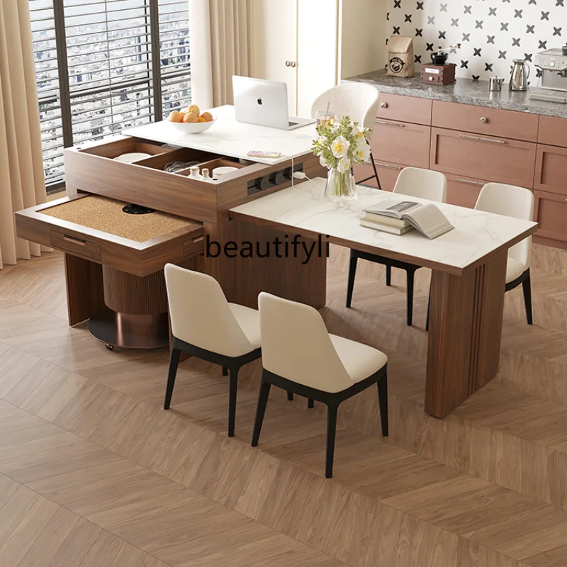 Stone Plate Kitchen Island Dining Table Integrated Household Contraction Band Induction Cooker Mahjong Machine Table
Stone Plate Kitchen Island Dining Table Integrated Household Contraction Band Induction Cooker Mahjong Machine Table