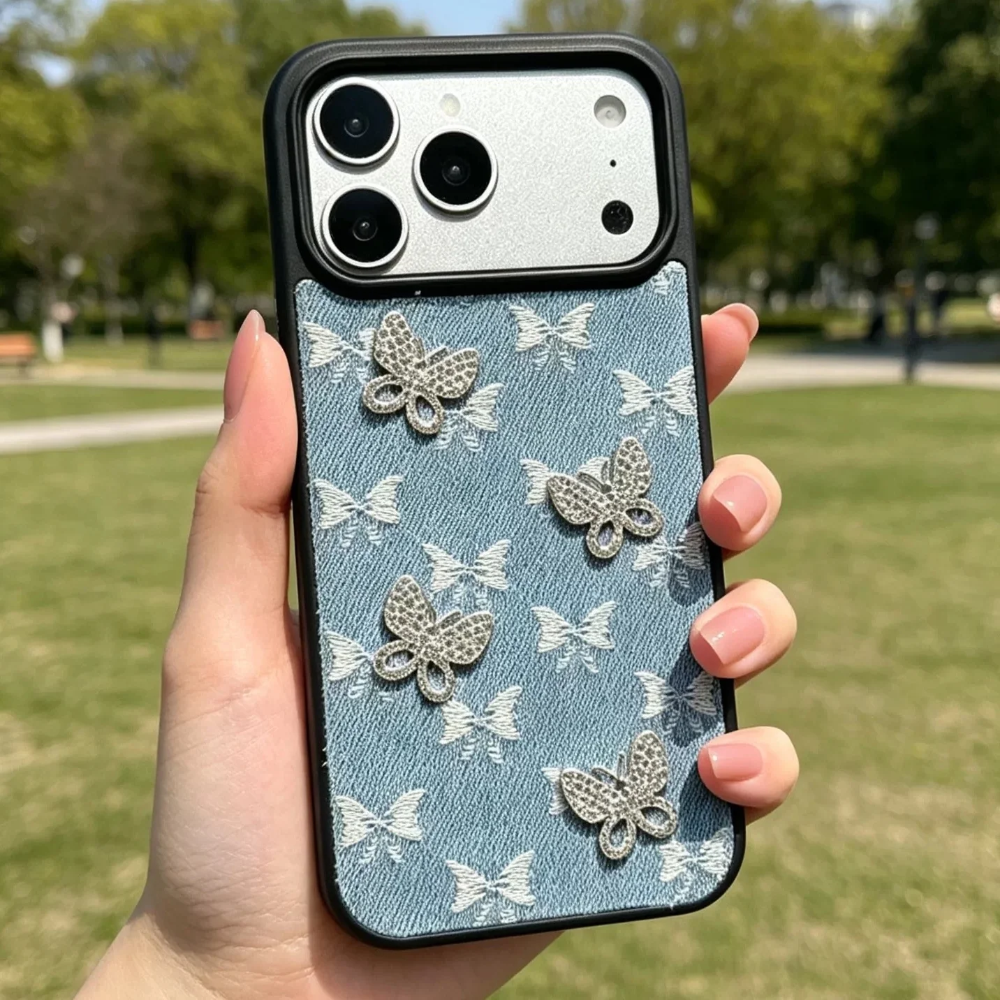 For iPhone 17 Pro Max Denim Cloth Case For iPhone 16 ProMax 15 Pro 17Pro 14 13 Shining Diamond Butterfly Shockroof Phone Case
For iPhone 17 Pro Max Denim Cloth Case For iPhone 16 ProMax 15 Pro 17Pro 14 13 Shining Diamond Butterfly Shockroof Phone Case