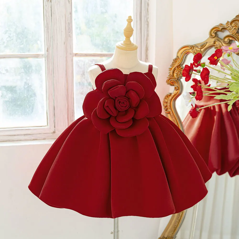 Fashion Red Flower Girl Dresses for Weddings Mesh Lace Sleeveless Girls Party Dress Summer Children Clothing Girl Dress 3-8Years
Fashion Red Flower Girl Dresses for Weddings Mesh Lace Sleeveless Girls Party Dress Summer Children Clothing Girl Dress 3-8Years
