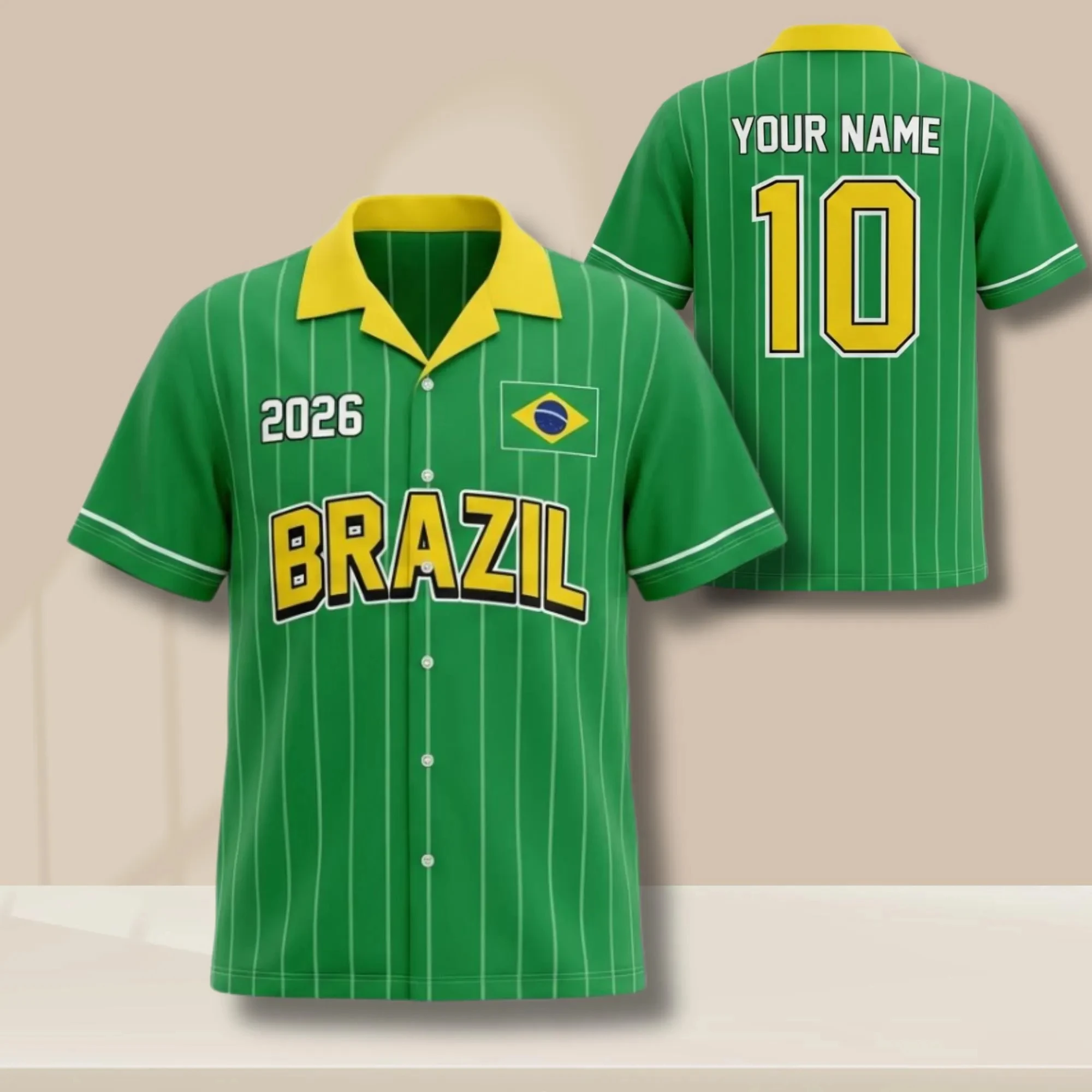 New Brazil Custom Name Number Soccer Jersey Hawaiian Button Up Shirt Football Fan Apparel Personalized Team Wear Clothing
New Brazil Custom Name Number Soccer Jersey Hawaiian Button Up Shirt Football Fan Apparel Personalized Team Wear Clothing