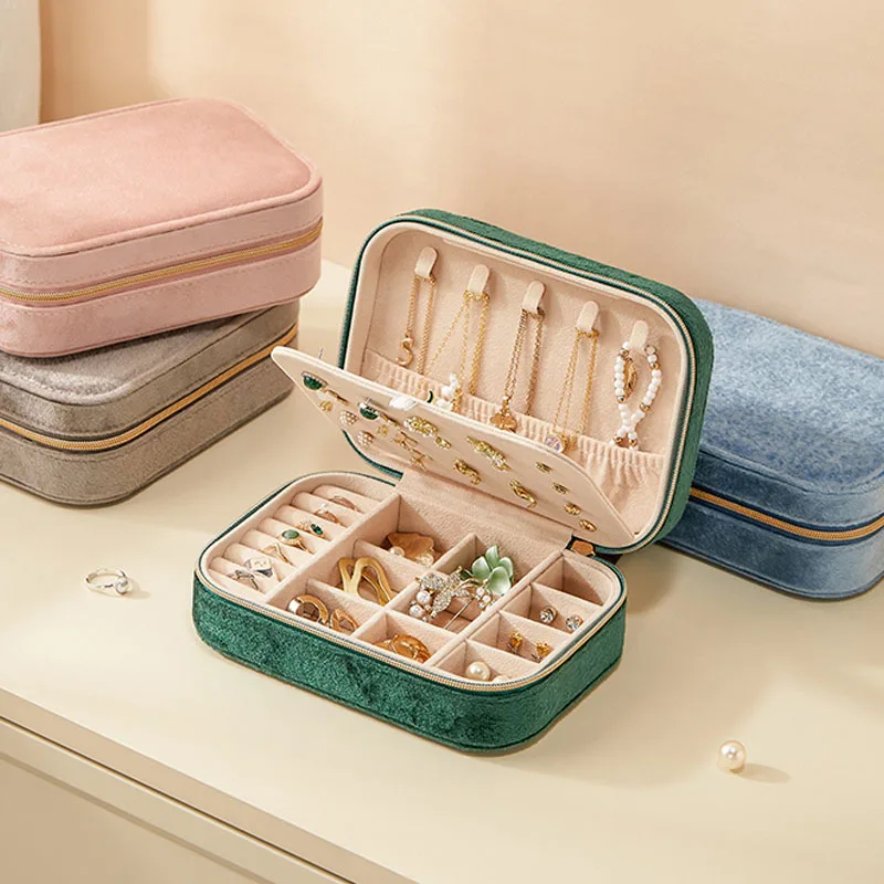 Portable Velvet Jewelry Box - Travel Earring Ring Necklace Organizer, Multi-compartment Storage Case for Women, Gift Ready
Portable Velvet Jewelry Box - Travel Earring Ring Necklace Organizer, Multi-compartment Storage Case for Women, Gift Ready