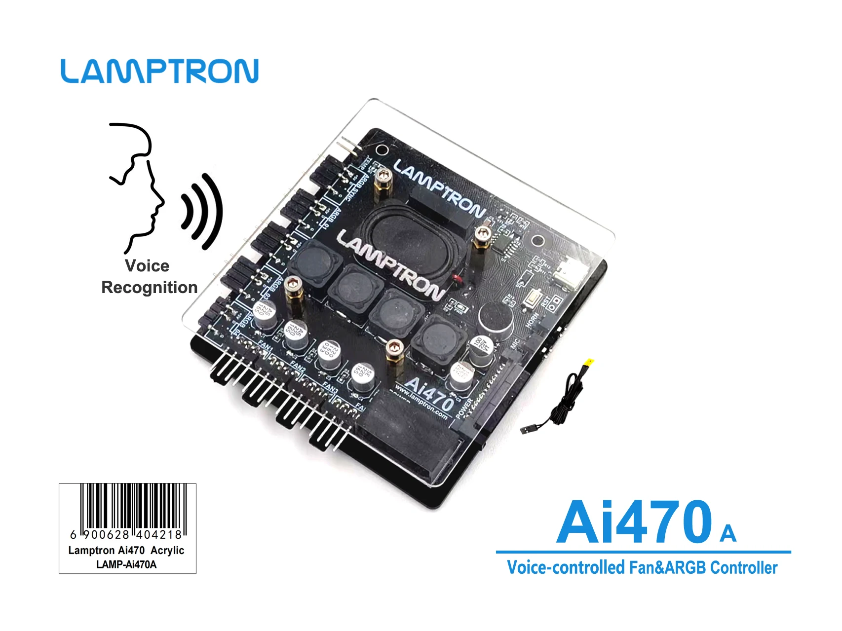 LAMPTRON Ai470 Voice Controlled Fan ARGB Controller RGB Computer Case Fan with Voice Control Functionality for Desktop Computers
LAMPTRON Ai470 Voice Controlled Fan ARGB Controller RGB Computer Case Fan with Voice Control Functionality for Desktop Computers