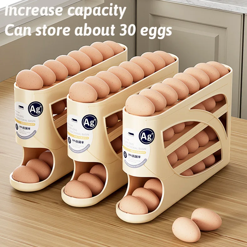 4 Layers Automatic Rolling Egg Holder Rack Storage Box Container Can Hold 30 Eggs High Quality Egg Rack Kitchen Fridge Organizer
4 Layers Automatic Rolling Egg Holder Rack Storage Box Container Can Hold 30 Eggs High Quality Egg Rack Kitchen Fridge Organizer
