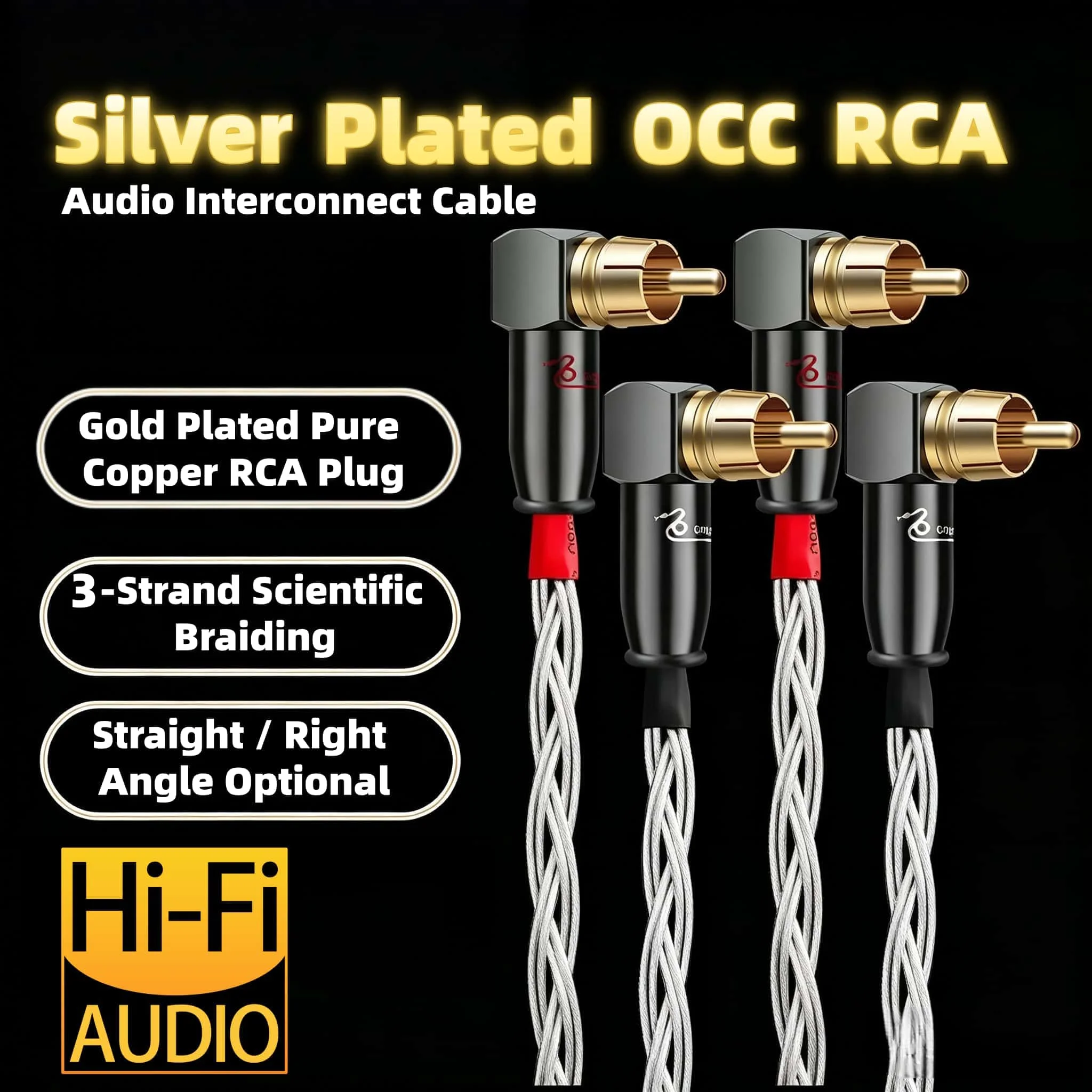 Audiocrast Soft Silver Plated OCC 90-Degree Right Angle to Straight Plug Audio Extension Cable interconnect Cable AUDIOPHILE
Audiocrast Soft Silver Plated OCC 90-Degree Right Angle to Straight Plug Audio Extension Cable interconnect Cable AUDIOPHILE
