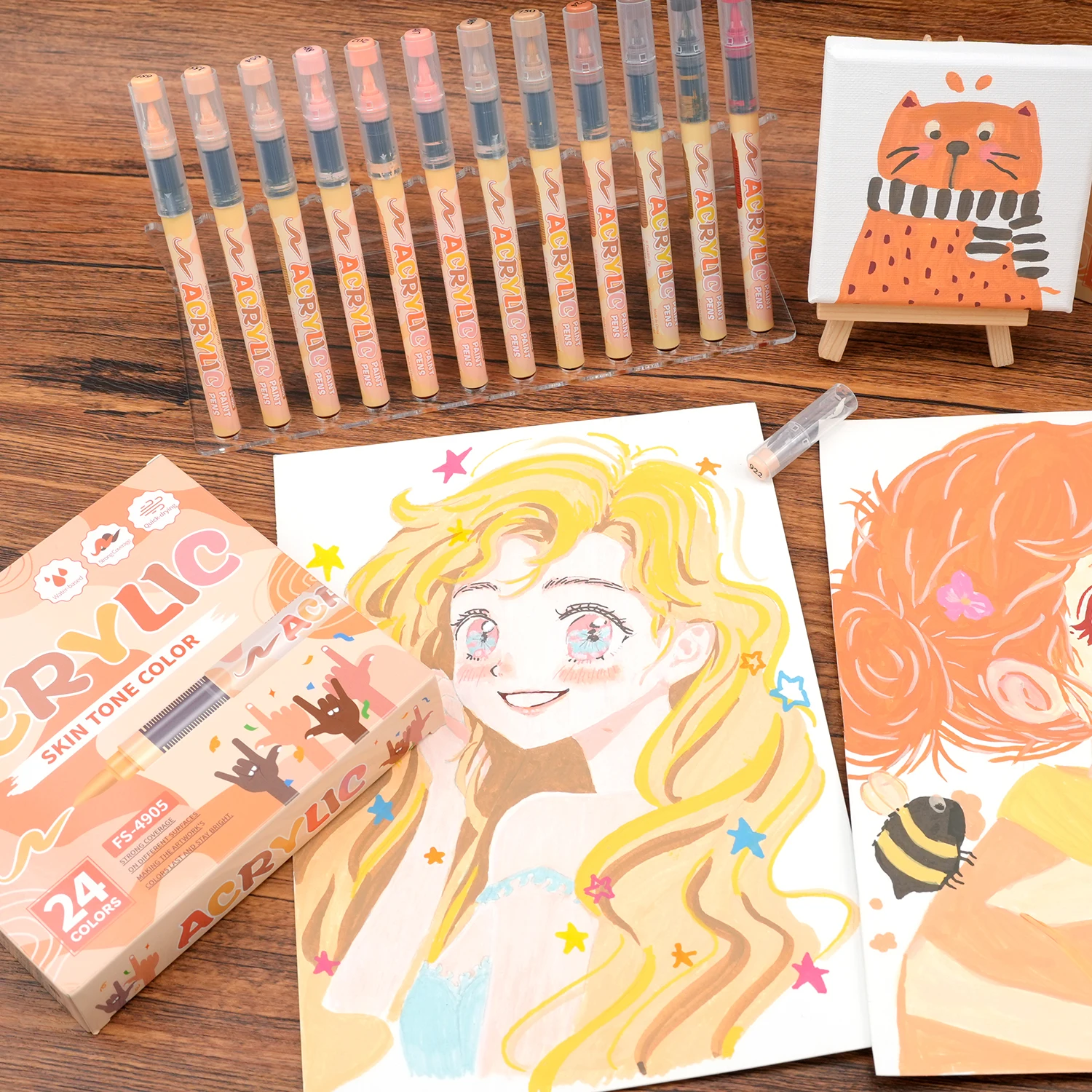 Skin Tones Art Markers,Soft Brush Tip Acrylic Paint Pens,Quick-Drying Waterproof for Sketching,Wood,Glass,Fabric,Rocks Painting
Skin Tones Art Markers,Soft Brush Tip Acrylic Paint Pens,Quick-Drying Waterproof for Sketching,Wood,Glass,Fabric,Rocks Painting