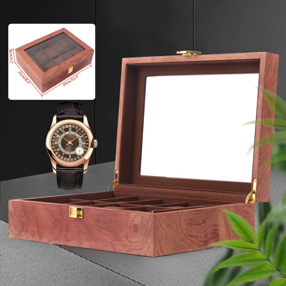 10 Solid Red Wood Color Wood Watch Box in Red Pear Color, Suitable for The Bedroom, Dressing Table, Etc, Wood Veneer
10 Solid Red Wood Color Wood Watch Box in Red Pear Color, Suitable for The Bedroom, Dressing Table, Etc, Wood Veneer