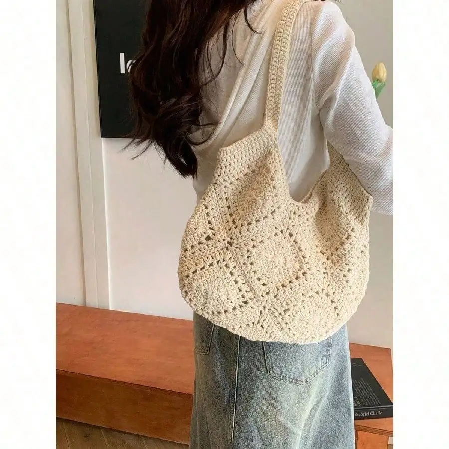 Handmade Crochet Hollow Tote Bag, Large Capacity, Pure Handwoven, Suitable For Summer Beach Vacation, Travel, Sweet Lady Bag, Beach Necessities, Beach Essentials,Beach Stuff & Summer Essentials, Newest Holiday Bag , Crochet, Woven Bag
Handmade Crochet Hollow Tote Bag, Large Capacity, Pure Handwoven, Suitable For Summer Beach Vacation, Travel, Sweet Lady Bag, Beach Necessities, Beach Essentials,Beach Stuff & Summer Essentials, Newest Holiday Bag , Crochet, Woven Bag