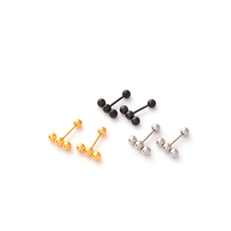 Korean Brief Style Stainless Steel Men Women 3Balls Screw-Back Plated Stud Earrings Classic Jewelry Size 9mm Allergy Free
Korean Brief Style Stainless Steel Men Women 3Balls Screw-Back Plated Stud Earrings Classic Jewelry Size 9mm Allergy Free