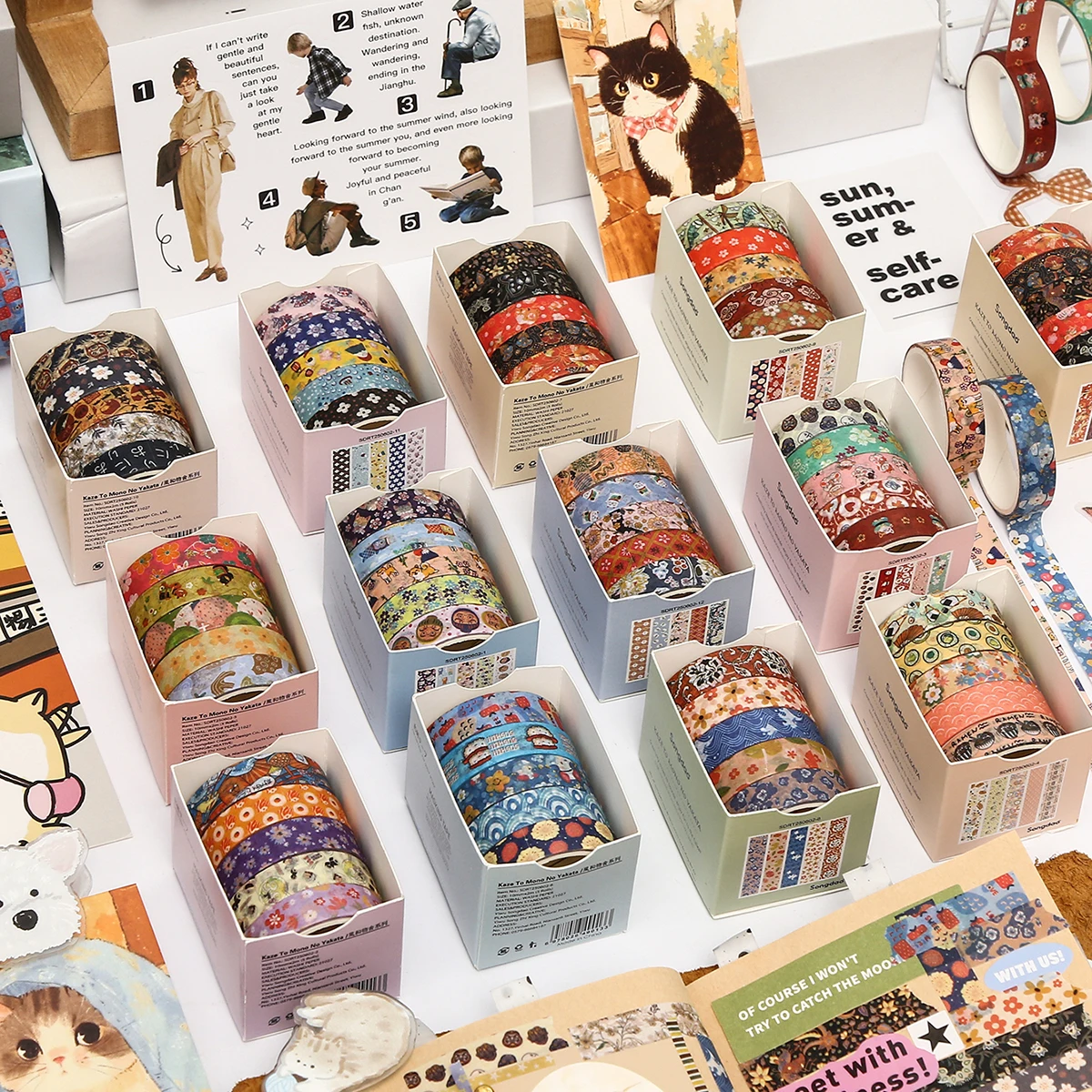 5 rolls Retro Multi-Element Washi Tape Set,For scrapbooking and greeting card envelope decoration Floral tape,gift for friends
5 rolls Retro Multi-Element Washi Tape Set,For scrapbooking and greeting card envelope decoration Floral tape,gift for friends