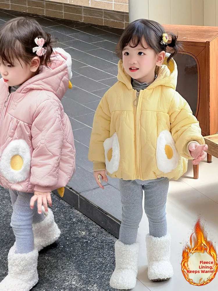 Thiened Cotton Jaet for Girls Winter Fce Lined Hooded Warm Baby Clothes Children's Faionable Winter Outfits Baby Coat
Thiened Cotton Jaet for Girls Winter Fce Lined Hooded Warm Baby Clothes Children's Faionable Winter Outfits Baby Coat