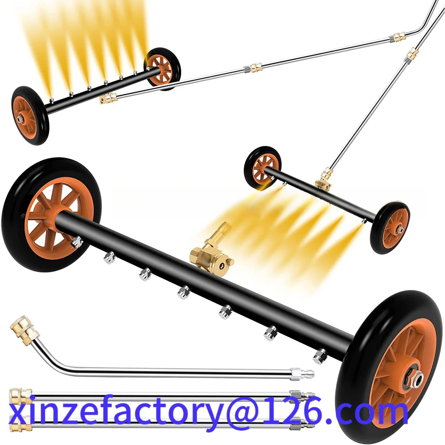 Customizable 24" Pressure Washer Undercarriage Surface Cleaner Water Broom Under Car Chassis Floor
Customizable 24" Pressure Washer Undercarriage Surface Cleaner Water Broom Under Car Chassis Floor