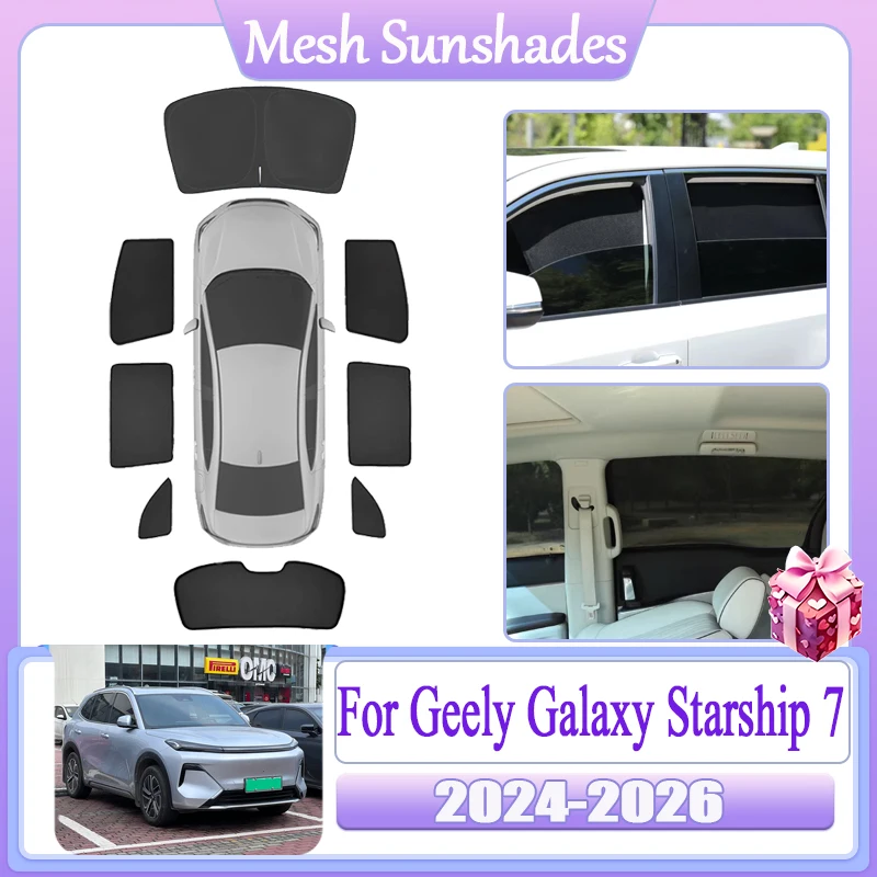 For Geely Galaxy Starship 7 EM-i P145 2024 2025 2026 Side Mesh Sun Shade Auto Sunshade Curtain Windshield Cover Car Accessories
For Geely Galaxy Starship 7 EM-i P145 2024 2025 2026 Side Mesh Sun Shade Auto Sunshade Curtain Windshield Cover Car Accessories