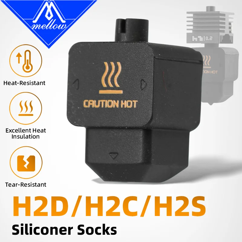 Top Quality 300C Mellow 2/4PCS H2D Silicone Socks Cover Case For Bambu Lab H2D / H2S / H2C 3D Printer Hotend Insulation Sleeve
Top Quality 300C Mellow 2/4PCS H2D Silicone Socks Cover Case For Bambu Lab H2D / H2S / H2C 3D Printer Hotend Insulation Sleeve