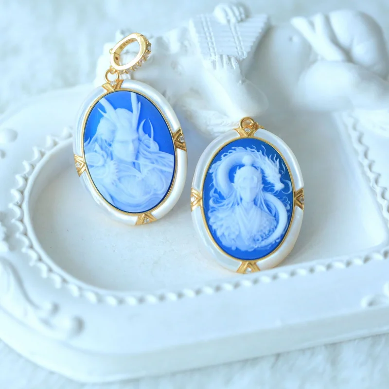 s925Sterling Silver Inlaid Agate Cameo Pendant Ao Guang Ao Bing Anime Merchandise
s925Sterling Silver Inlaid Agate Cameo Pendant Ao Guang Ao Bing Anime Merchandise