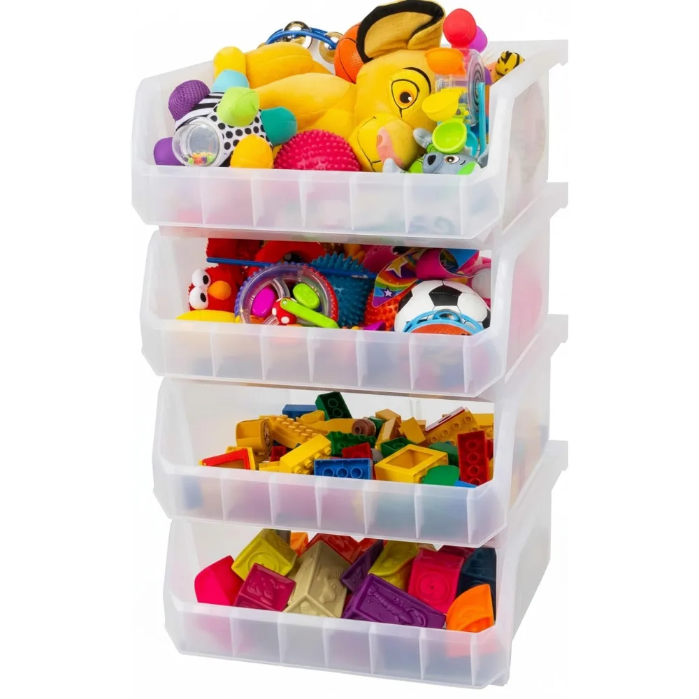 Большие прозрачные штабелируемые контейнеры для хранения из 4 предметов, органайзер для кухонной кладовой, шкафа, офиса, гаража
Большие прозрачные штабелируемые контейнеры для хранения из 4 предметов, органайзер для кухонной кладовой, шкафа, офиса, гаража