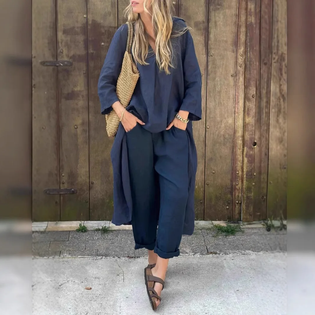 Color Blo ket Vne Комплект из 2 предметов Свободного кроя Long Sve Faionable Женский ансамбль Подходит для весеннего сезона 8–25 лет 
Color Blo ket Vne Комплект из 2 предметов Свободного кроя Long Sve Faionable Женский ансамбль Подходит для весеннего сезона 8–25 лет