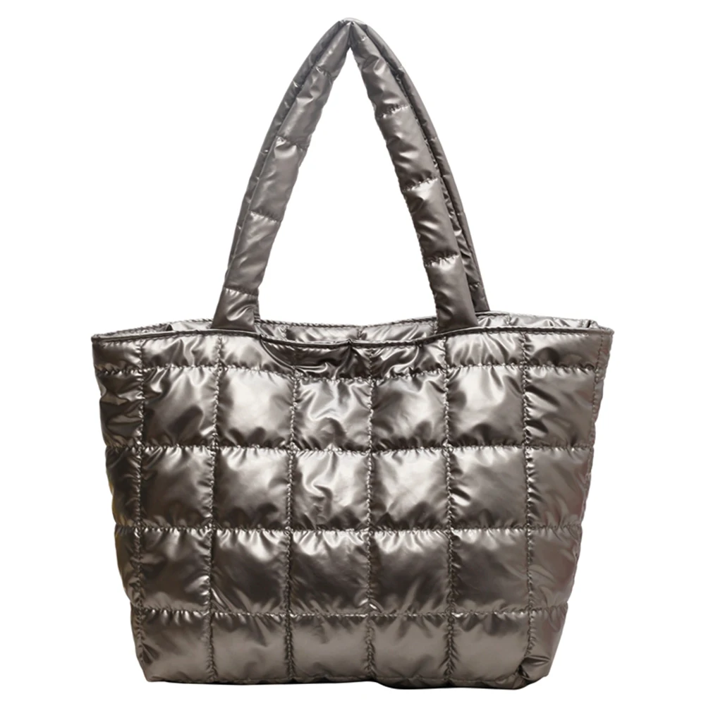 Women Girls Winter Shoulder Bag Zipper Closure Plain Check Bag Gloss Surface Cloud Bubble Bag Basic Style for Shopping Traveling
Women Girls Winter Shoulder Bag Zipper Closure Plain Check Bag Gloss Surface Cloud Bubble Bag Basic Style for Shopping Traveling