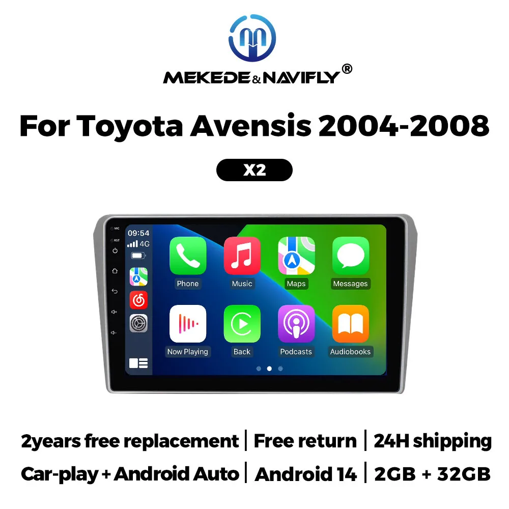NaviFly CarPlay Android 14 Car Radio Stereo Multimedia Player GPS FM For Toyota Avensis T25 2002 2003 2004 2005 2006 2007 2008
NaviFly CarPlay Android 14 Car Radio Stereo Multimedia Player GPS FM For Toyota Avensis T25 2002 2003 2004 2005 2006 2007 2008