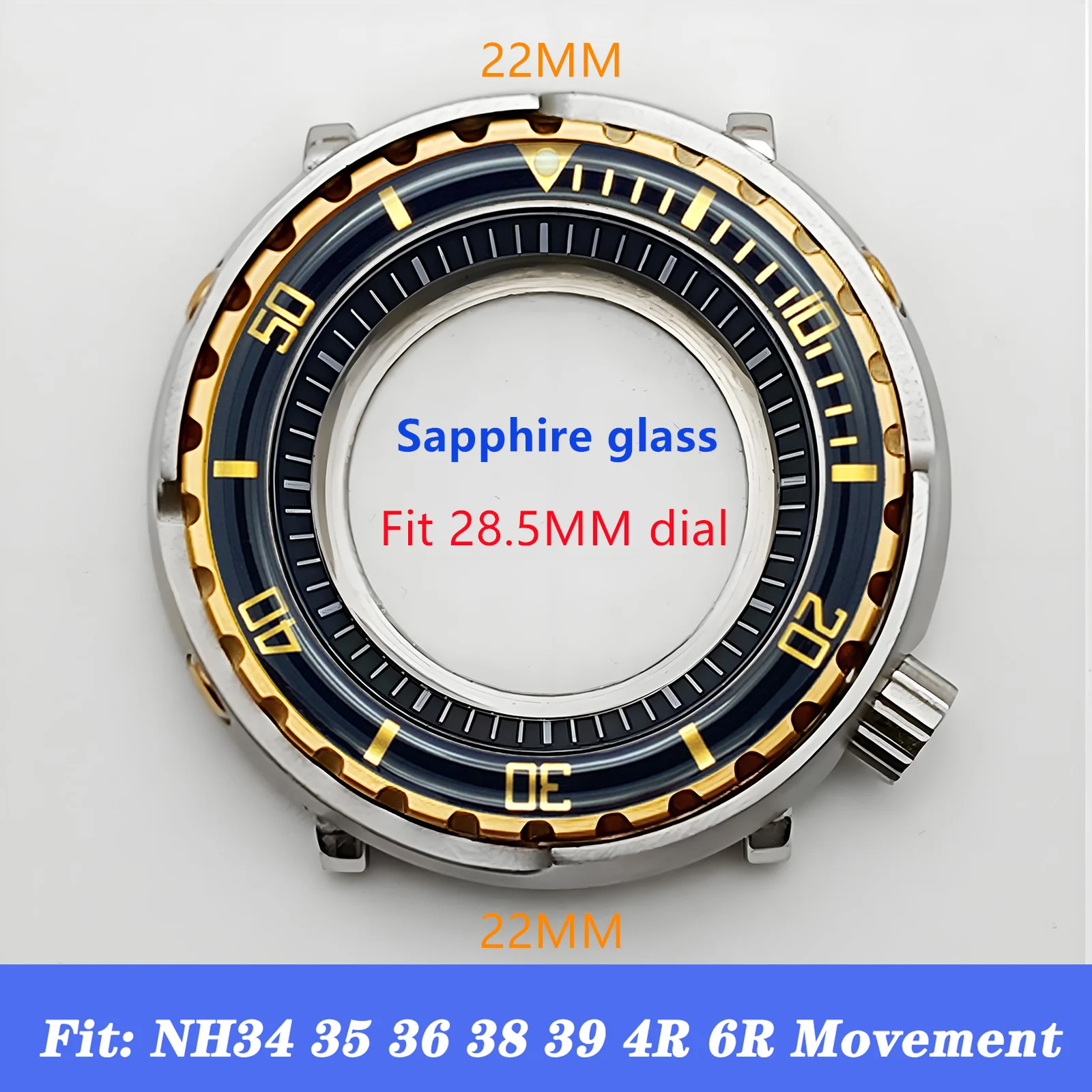 Mod Tuna Can Case NH35 Case Sapphire Glass Resin Insert Gold Bezel Silver Stainless Steel Watch Case
Mod Tuna Can Case NH35 Case Sapphire Glass Resin Insert Gold Bezel Silver Stainless Steel Watch Case