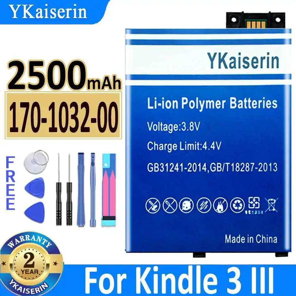 Fast Charging 170-1032-00 Tablet Battery 2500mAh For Kindle 3 Iii Keyboard Ereader D00901 Graphite
Fast Charging 170-1032-00 Tablet Battery 2500mAh For Kindle 3 Iii Keyboard Ereader D00901 Graphite