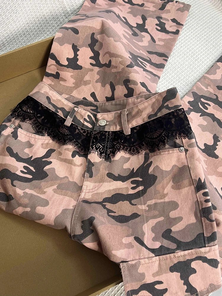 Lace Spliced Camouflage Cargo Pants Spring New High Waist Loose Straight Wide Leg Pants Fashion Niche Versatile Long Pants
Lace Spliced Camouflage Cargo Pants Spring New High Waist Loose Straight Wide Leg Pants Fashion Niche Versatile Long Pants