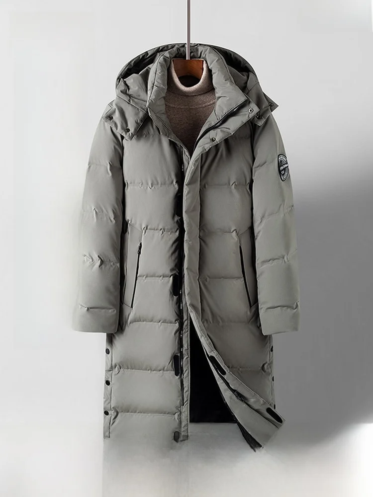 Snow Flng 90 Du down Mid-Length Thiened Men's Jaet with Detachable Cap Warm Polyester Fiber Winter Outerwear Coat
Snow Flng 90 Du down Mid-Length Thiened Men's Jaet with Detachable Cap Warm Polyester Fiber Winter Outerwear Coat