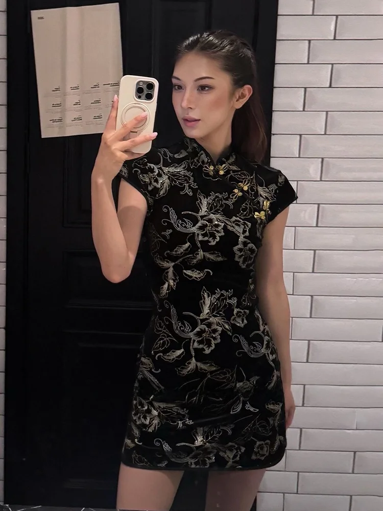 Stazf7 New Chinese Style Hot Girl Gold Embossed Skirt Women Summer Vintage Waist Cinched Bodycon Dress
Stazf7 New Chinese Style Hot Girl Gold Embossed Skirt Women Summer Vintage Waist Cinched Bodycon Dress