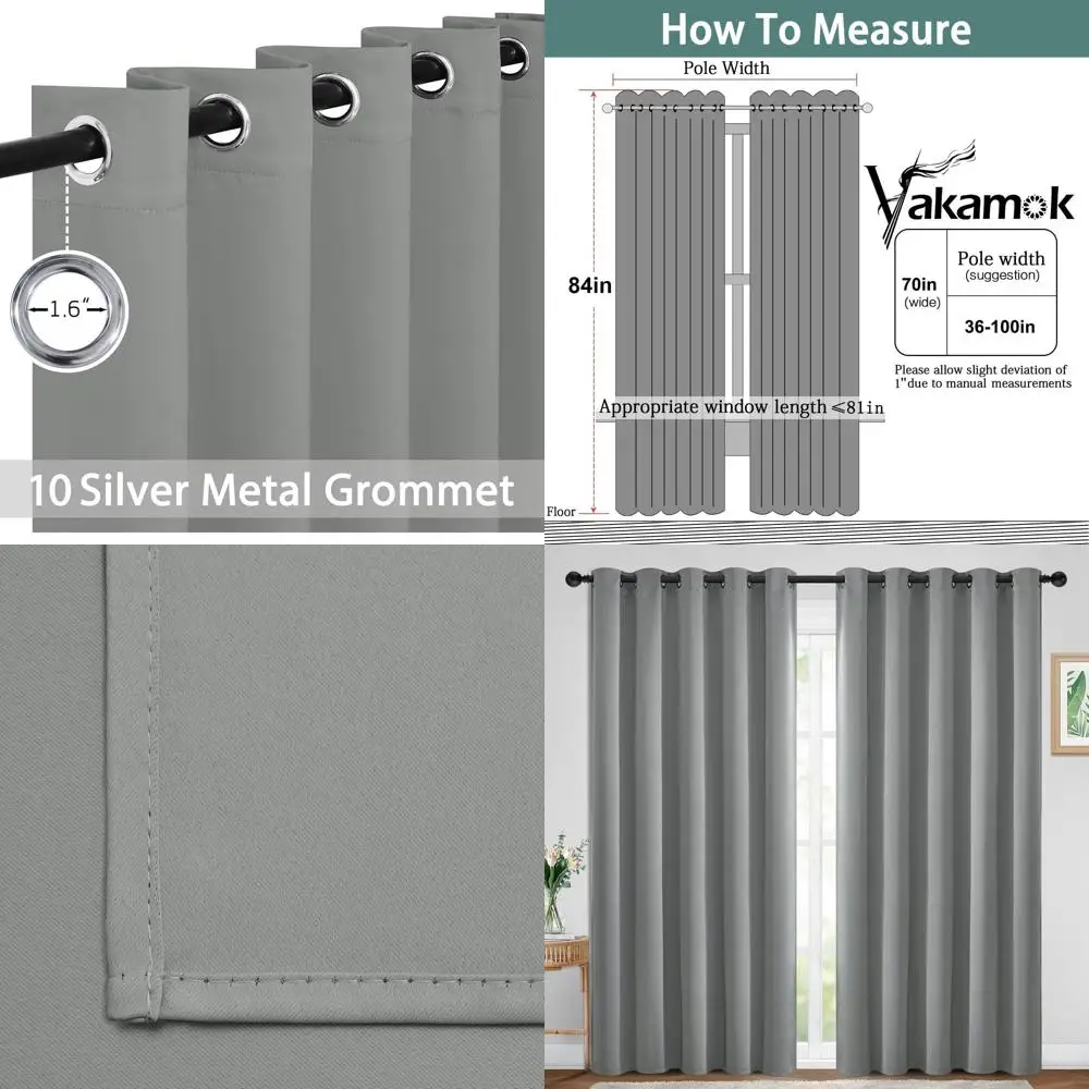 Элегантные 2-панельные плотные шторы с теплоизоляцией размером 70x84 дюймов для гостиных и столовых комнат
Элегантные 2-панельные плотные шторы с теплоизоляцией размером 70x84 дюймов для гостиных и столовых комнат