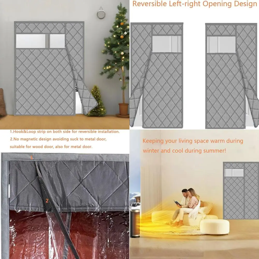 Gray Diamond Pattern Insulated Thermal Door Curtain, 65x84 for 62x82 Door, Side Open, Keeps Warm/Cool
Gray Diamond Pattern Insulated Thermal Door Curtain, 65x84 for 62x82 Door, Side Open, Keeps Warm/Cool