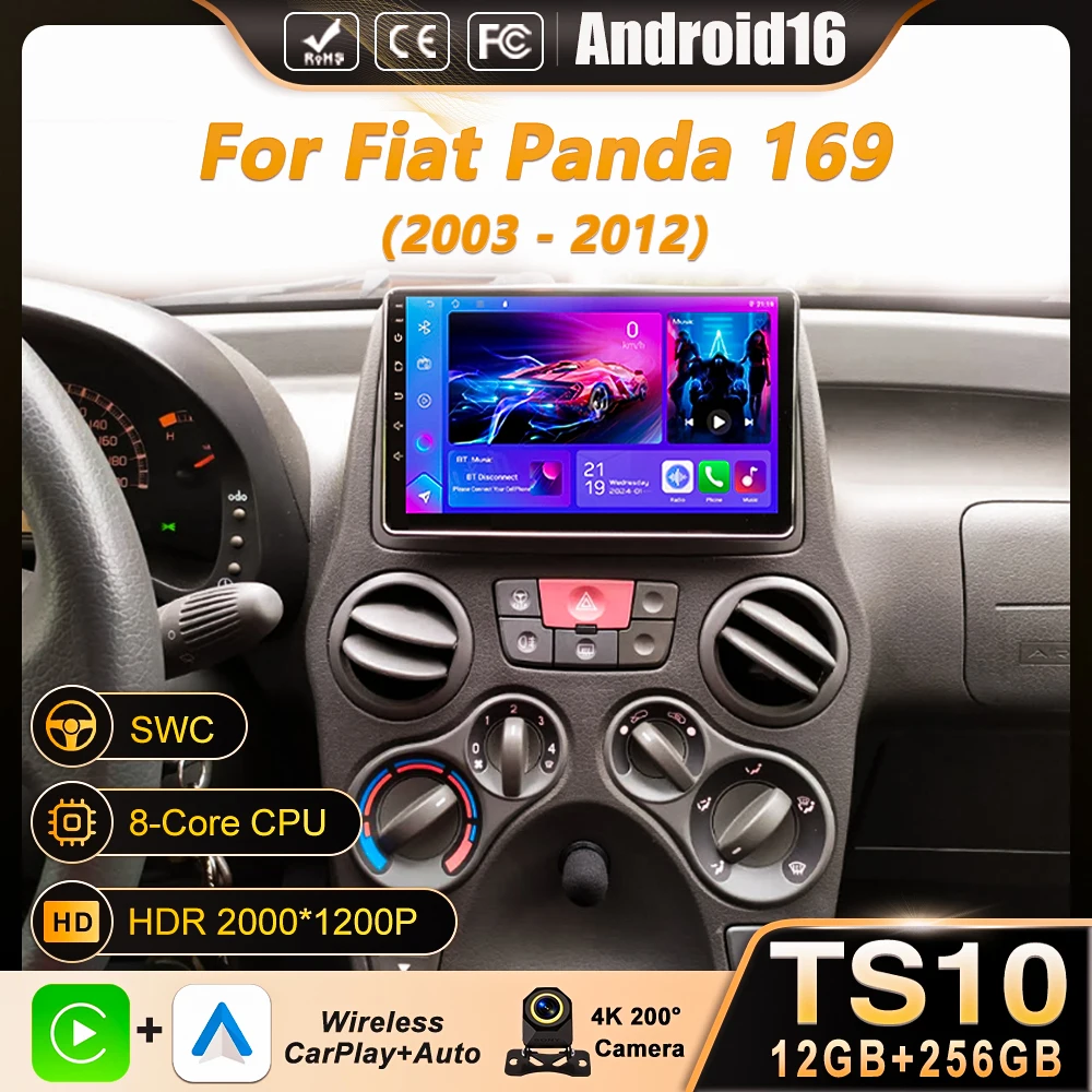 Автомагнитола Android 16 для Fiat Panda 169 2003-2012 с Carplay, GPS-навигацией, камерой 360, стереосистемой, видеоплеером 2 Din и Bluetooth
Автомагнитола Android 16 для Fiat Panda 169 2003-2012 с Carplay, GPS-навигацией, камерой 360, стереосистемой, видеоплеером 2 Din и Bluetooth