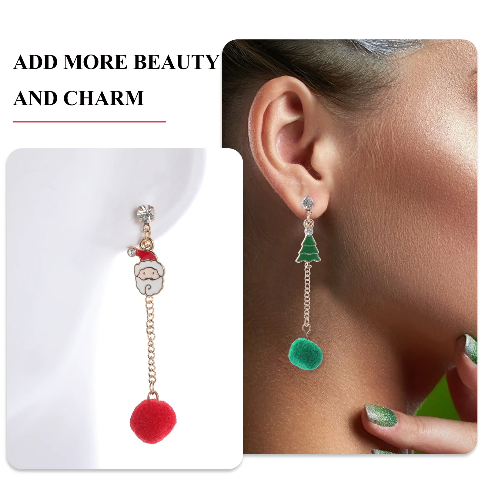 2Pairs Christmas Tree Earrings Tassel Xmas Santa Drop Earrings for Holiday Party Ear Jewelry Xmas Ear Dangle Christmas Gift 
2Pairs Christmas Tree Earrings Tassel Xmas Santa Drop Earrings for Holiday Party Ear Jewelry Xmas Ear Dangle Christmas Gift