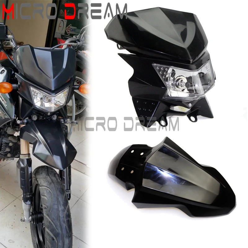 Motorcycle Front Fender Mudguard Supermoto 12V High/Low Beam Head Light Headlamp For KAWASAKI KSR 110 Pro KSR100 KSR110PRO
Motorcycle Front Fender Mudguard Supermoto 12V High/Low Beam Head Light Headlamp For KAWASAKI KSR 110 Pro KSR100 KSR110PRO
