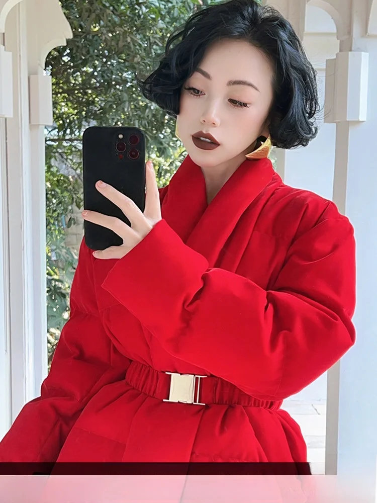 Miss Louis Dried Red Rose ort Waist Inlet down Jaet 2025 New Winter Red New Year Coat Sli Slim Fit High Waist Warmth
Miss Louis Dried Red Rose ort Waist Inlet down Jaet 2025 New Winter Red New Year Coat Sli Slim Fit High Waist Warmth