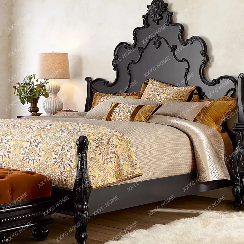Country Solid Wood Carving Flower Bed Light Luxury Bed And Breakfast Ash Wood Retro Bedroom Four-poster Vill
Country Solid Wood Carving Flower Bed Light Luxury Bed And Breakfast Ash Wood Retro Bedroom Four-poster Vill