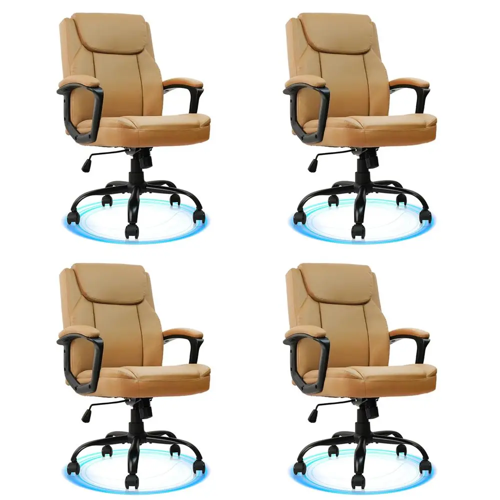 Leather Office Executive Chair with Lumbar Support and Padded Armrestes, Swivel Rolling Ergonomic Mid Back Computer Task Desk C
Leather Office Executive Chair with Lumbar Support and Padded Armrestes, Swivel Rolling Ergonomic Mid Back Computer Task Desk C