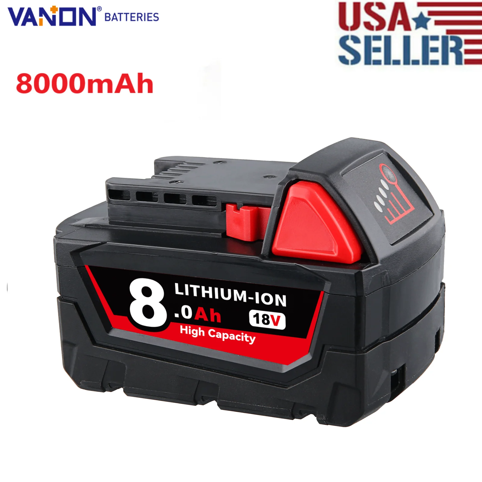 VANON 8.0AH Battery Replace for Milwaukee 18V M18 48-11-1811 48-11-1815 48-11-1820 Battery Pin Suit for Milwaukee Power Tools
VANON 8.0AH Battery Replace for Milwaukee 18V M18 48-11-1811 48-11-1815 48-11-1820 Battery Pin Suit for Milwaukee Power Tools