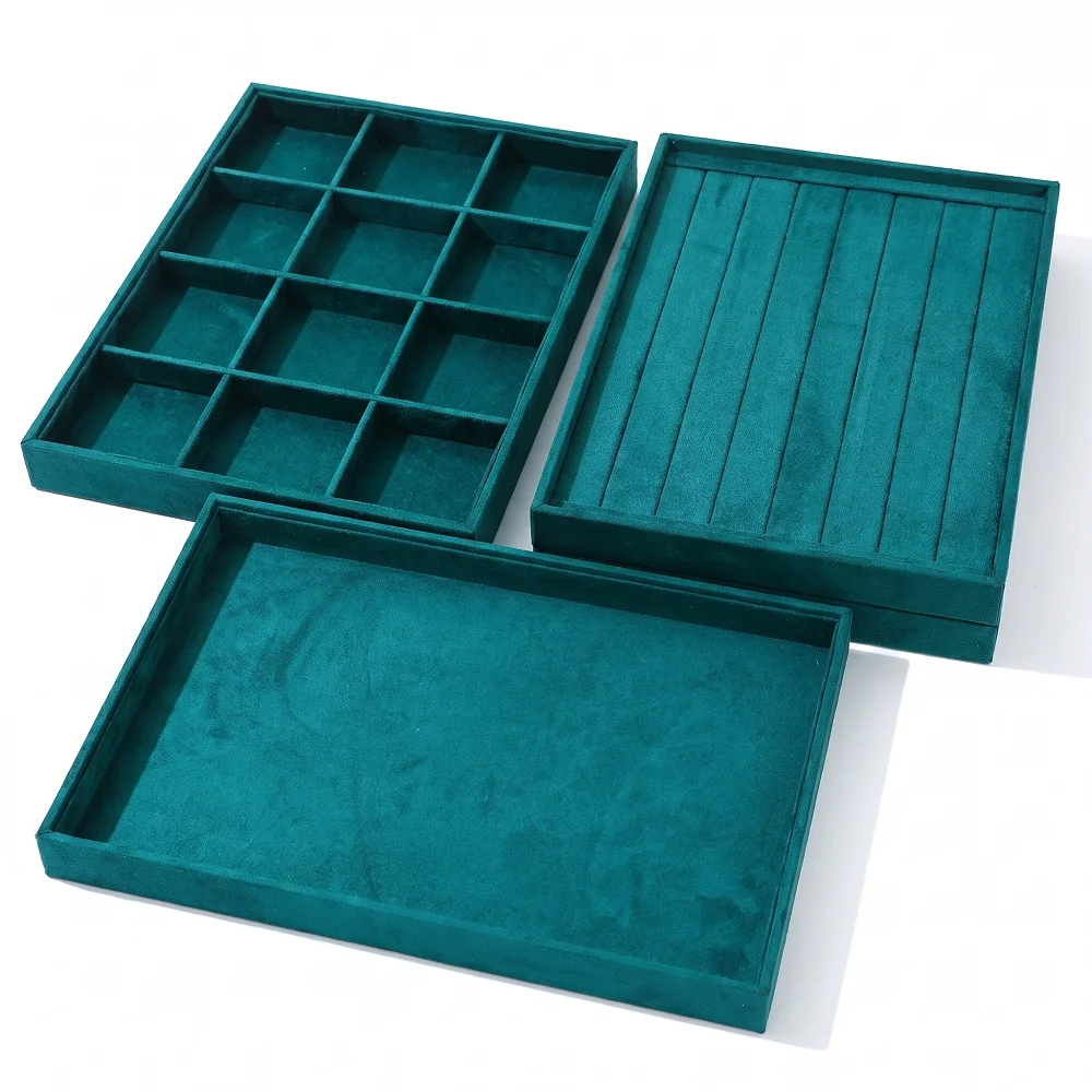 Multi-size Green Velvet Jewelry Tray Divider Drawer Insert Organizer, Open/Striped/Grid Slots Design for Rings Bracelets
Multi-size Green Velvet Jewelry Tray Divider Drawer Insert Organizer, Open/Striped/Grid Slots Design for Rings Bracelets