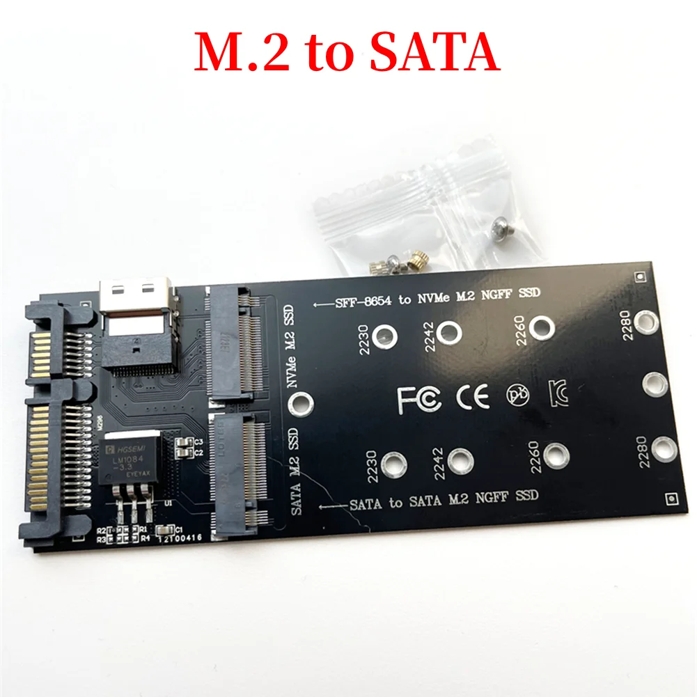 Адаптер M.2 к SATA SFF-8654 к M2 NVME SSD 22-контактный преобразователь карты расширения SATA к M2 Подходит для материнской платы настольного ПК
Адаптер M.2 к SATA SFF-8654 к M2 NVME SSD 22-контактный преобразователь карты расширения SATA к M2 Подходит для материнской платы настольного ПК